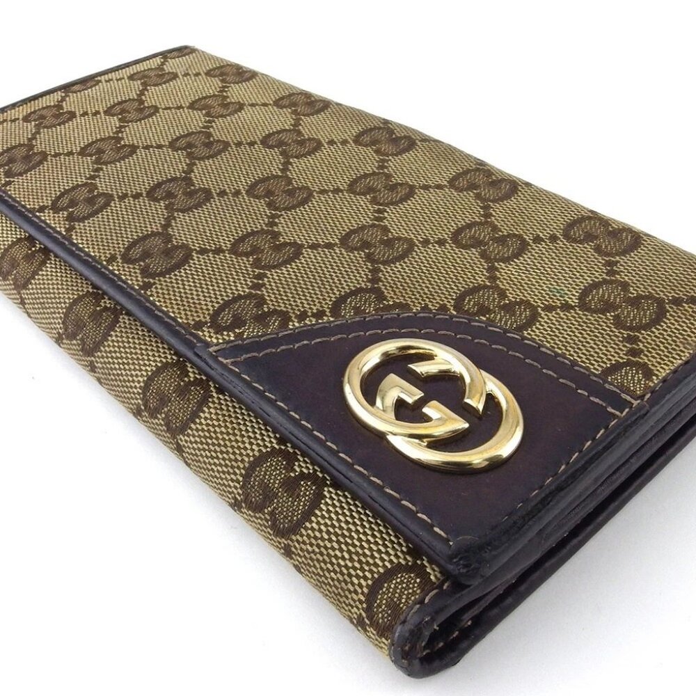 GUCCI Purse Beige brown gold Women 181595 Authentic secondhand